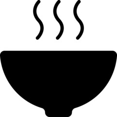 湯気が立っているどんぶりのピクトグラム