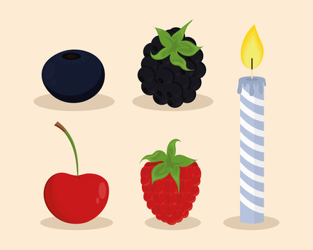 fruits and candle