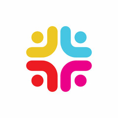 full color people community plus logo design