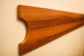 close up of a wooden door handle