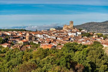 Fototapeta na wymiar panoramic view of the village of Hervas in Caceres, Spain.