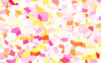 Light Red, Yellow vector backdrop with hexagons.