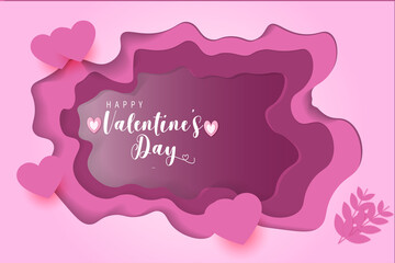 illustration vector graphic of valentine's day with papercut