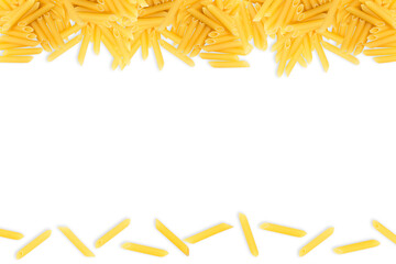 Creative layout of pasta on a bright background. copy space