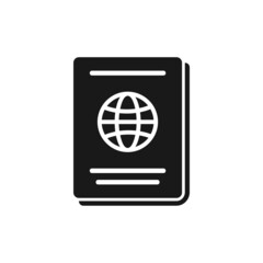 Passport icon isolated of solid style design
