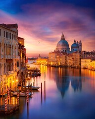 Obraz na płótnie Canvas Venecia desde el puente de la academia al amanecer.