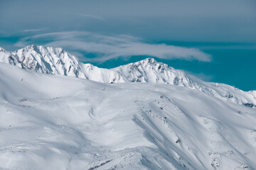 Fototapeta na wymiar 美しい冬山の風景