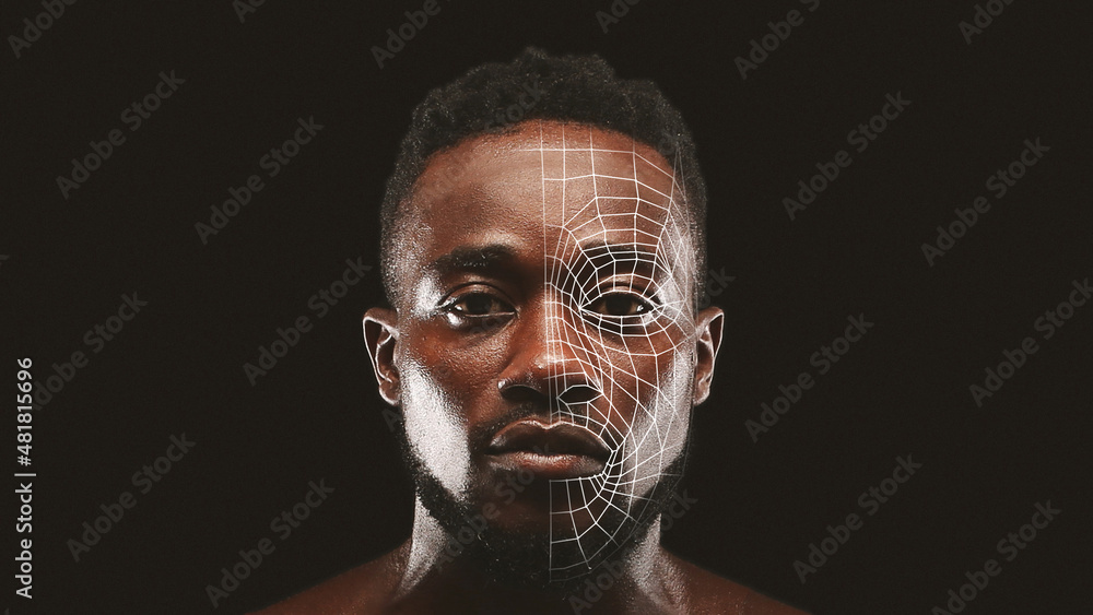 Un visage soumis à un scan numérique