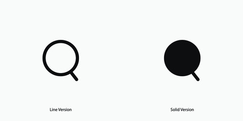 Search icon, line icon, solid icon, magnifying glass vector sign isolated on white background. outline icons collection. Simple vector illustration. mobile and web icons set.