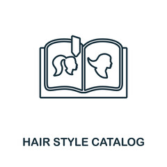 Hair Style Catalog icon. Line element from hairdresser collection. Linear Hair Style Catalog icon sign for web design, infographics and more.
