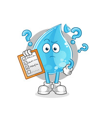 water drop schedule list vector. cartoon character