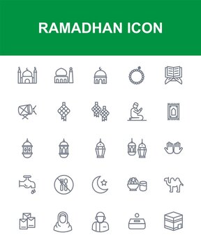 25 Ramadhan Moeslim Icon Set Pack Bundle