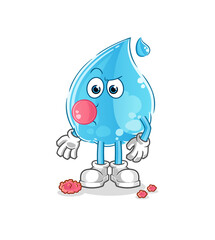 water drop chewing gum vector. cartoon character