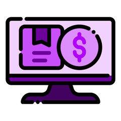 screen product packet package shipment shipping money market ecommerce icon