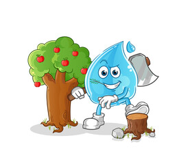 water drop Carpenter illustration. character vector
