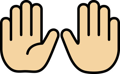 シンプルな手の裏と表のマークイラスト