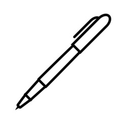 Pen line icon, vector outline logo isolated on white background
