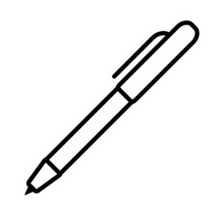 Pen line icon, vector outline logo isolated on white background