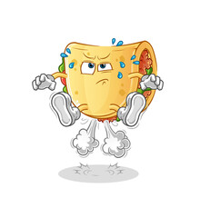 taco fart jumping illustration. character vector