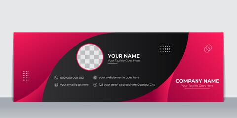 Email Signature design template or email footer and personal social media cover template design with creative layout and modern concept