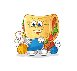 taco tailor mascot. cartoon vector