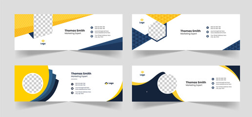 Obraz na płótnie Canvas Modern creative corporate business email signature template or elegant flat email footer and personal social media cover