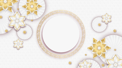 festive new year white gold chinese design background