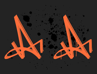 Marker Graffiti Font, handwritten Typography vector illustration letter a