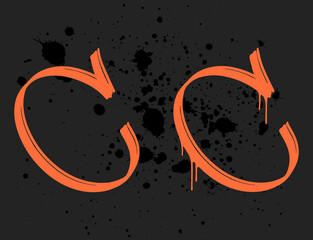 Marker Graffiti Font, handwritten Typography vector illustration letter c