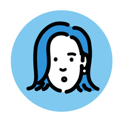 考えている若い女性のアイコン
