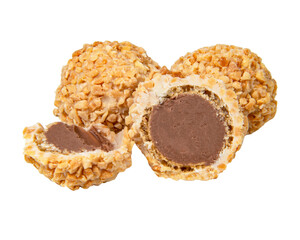 Peanut wafer balls sweet isolated on the white background