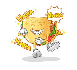 taco Laugh Out Loud character. cartoon mascot vector