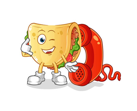 recommend clip art: taco call mascot. cartoon vector
