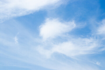 Clear blue color sky with white cloud background