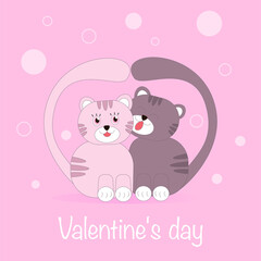 Valentine's day kittens pink