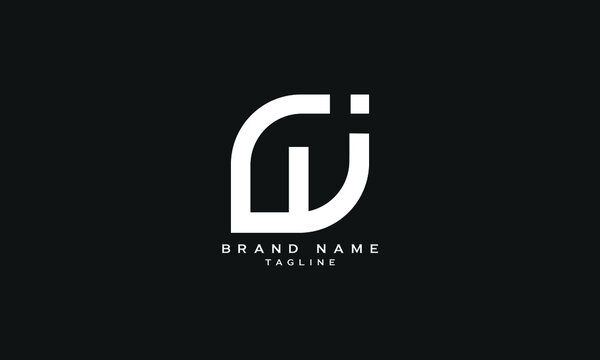 IWJ, JWI, Abstract initial monogram letter alphabet logo design