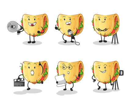 taco entertainment group character. cartoon mascot vector