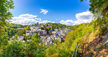 Best of the touristic village Monschau, Eifel region, Germany panorama