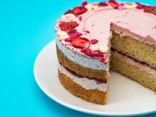 Valentine's day cake with strawberry details