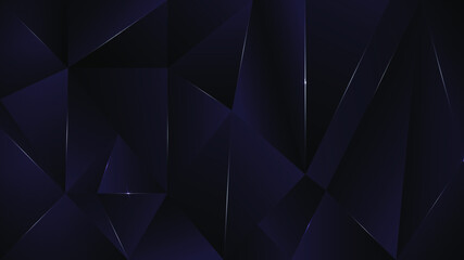 Geometric 3D polygonal Pattern, low poly dark background. Vector illustration