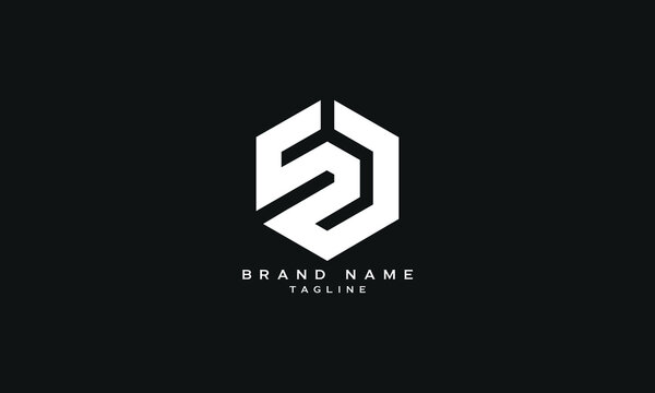SD, DS, Abstract initial monogram letter alphabet logo design