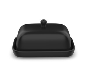 Blank Butter Keeper Container Plate With Lid Template, 3e render illustration.