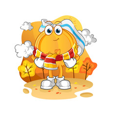 Obraz na płótnie Canvas medal in the autumn. cartoon mascot vector