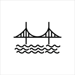 bridge and river icon vector illustration, 10 eps