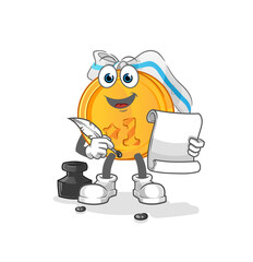 medal writer vector. cartoon character