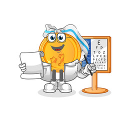 medal oculist cartoon. cartoon mascot vector