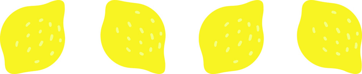 Lemon horizontal banner cartoon flat doodle style. It can be used in the design of a wide variety of objects with a change in size and color without loss of quality.EPS10.