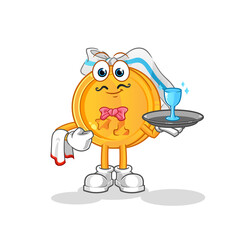 medal waiter cartoon. cartoon mascot vector