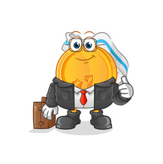 medal office worker mascot. cartoon vector