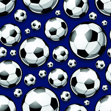 Football soccer ball seamless pattern vector digital paper design. Ideal for wallpaper, cover, wrapping paper, packaging, textile design and any kind of decoration.